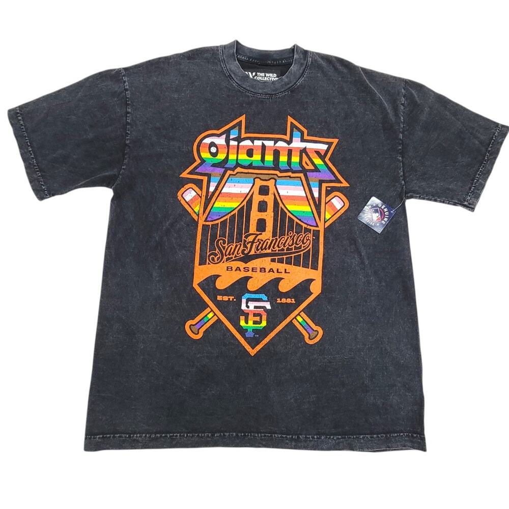 The Wild Collective San Francisco Giants Pride Shirt L NWT Mineral Wash Tee